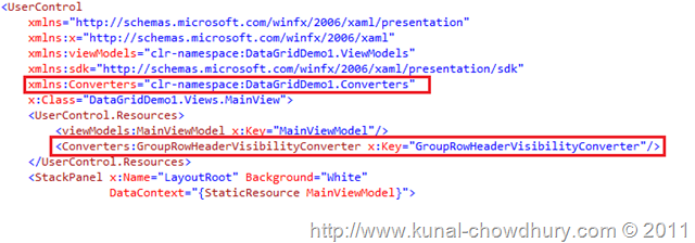 Customizing Group Row Header of Silverlight DataGrid